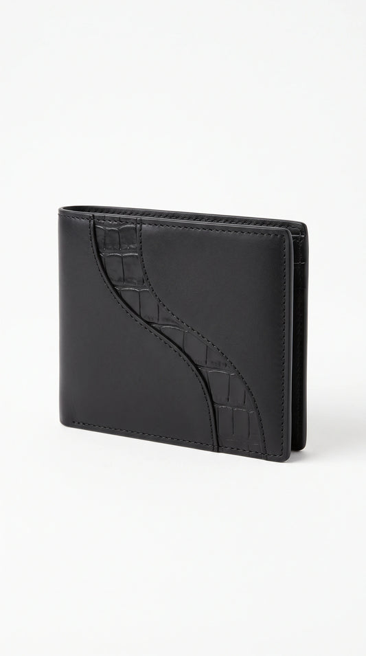 The Noir Whitby black curved-panel wallet by Christopher Noir