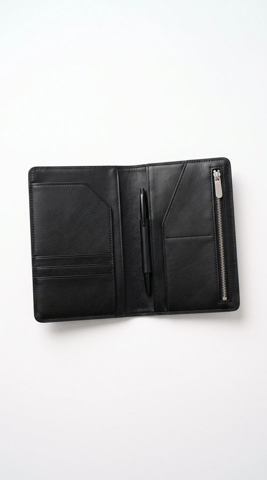 The Noir Otterburn black travel document wallet by Christopher Noir