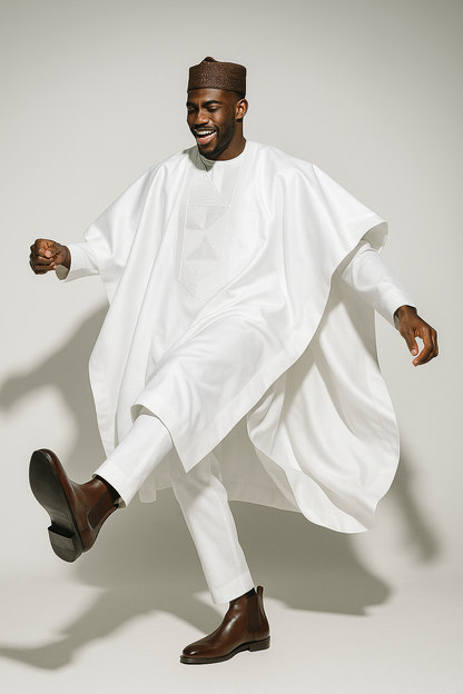 Noir Prestige Agbada (Royal White)