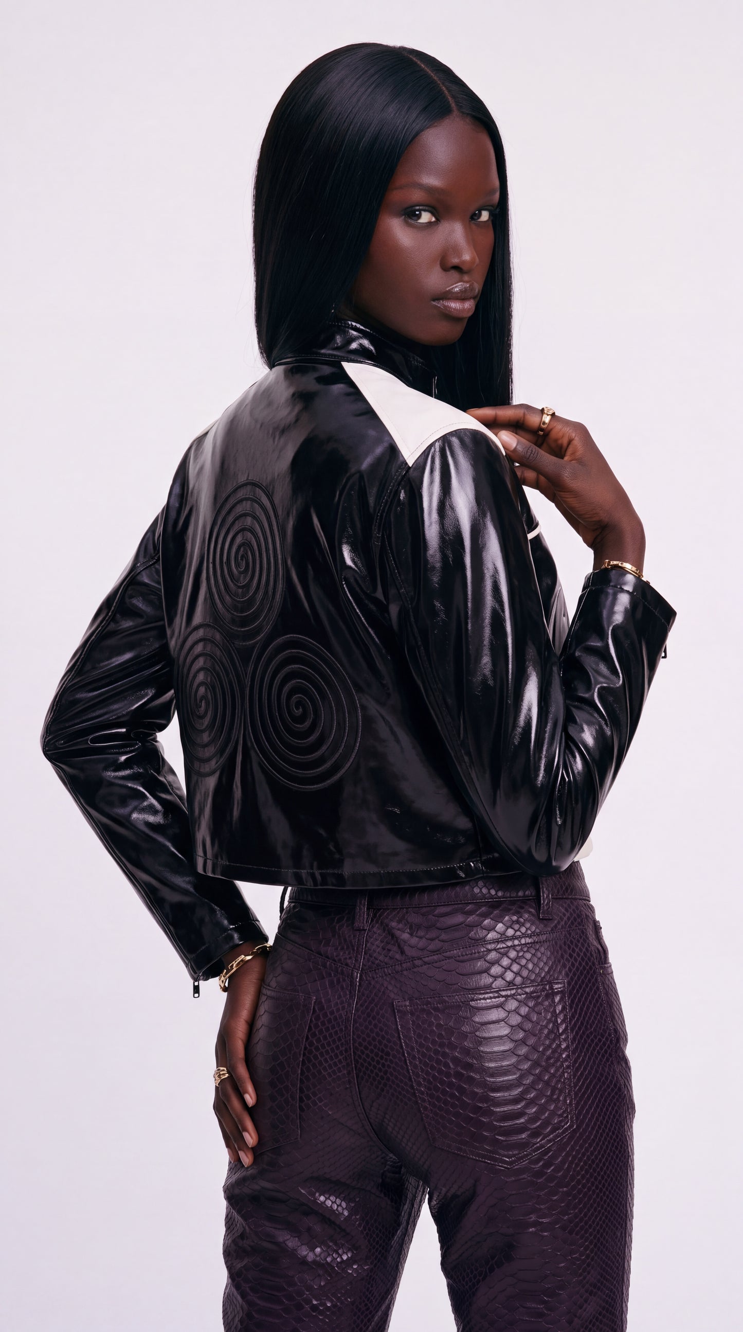 The Noir Statement Jacket in Patent Leather (Unisex)