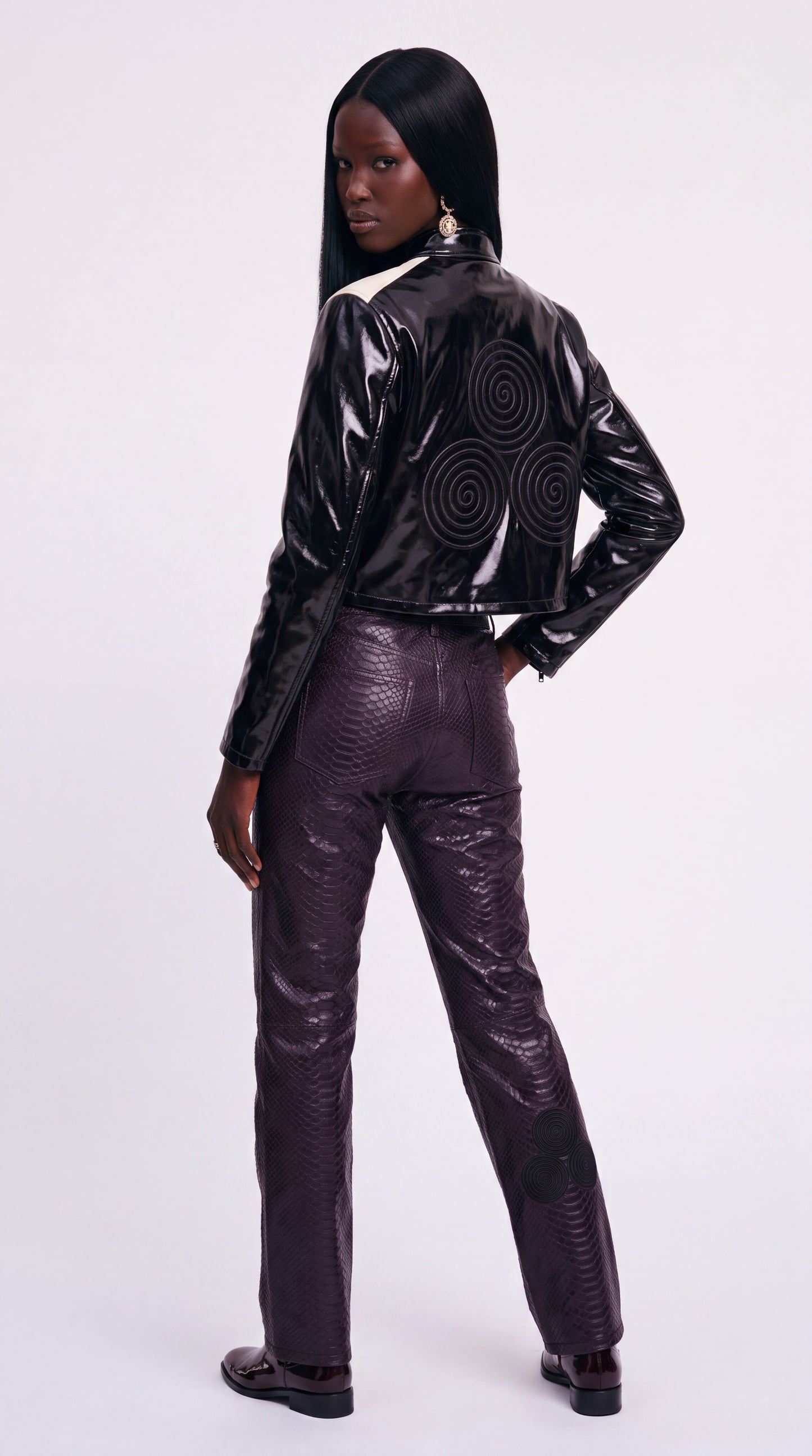The Noir Statement Jacket in Patent Leather (Unisex)