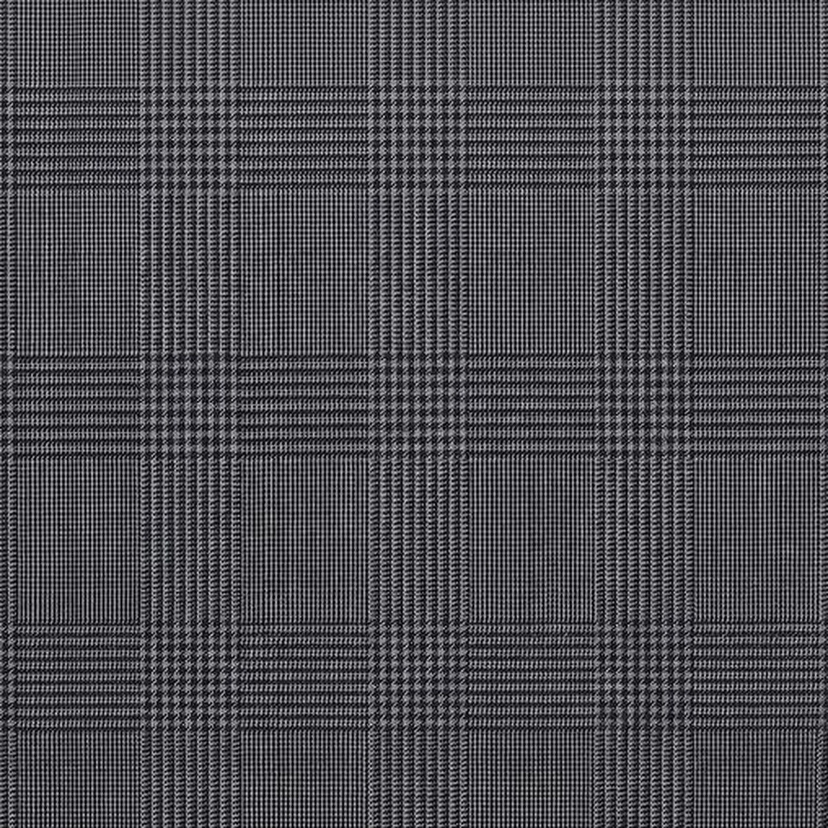 Bellini Super 100s Merino cloth close-up, carbon grey glen plaid CN-BEL-02, The Noir Blade Relaxed Suit
