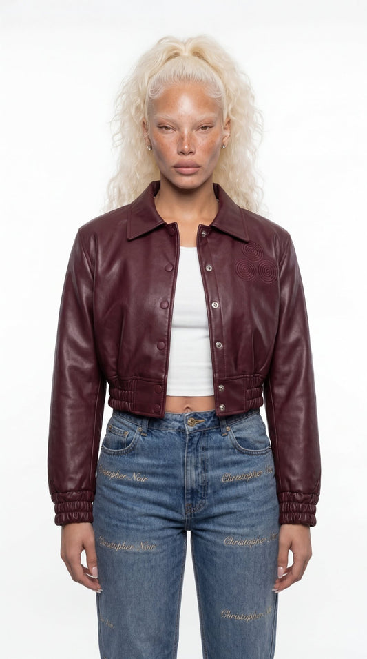 CNOIR Leather Bomber Jacket (Cropped) - CNOIR
