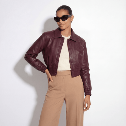 CNOIR Leather Bomber Jacket (Cropped) - CNOIR