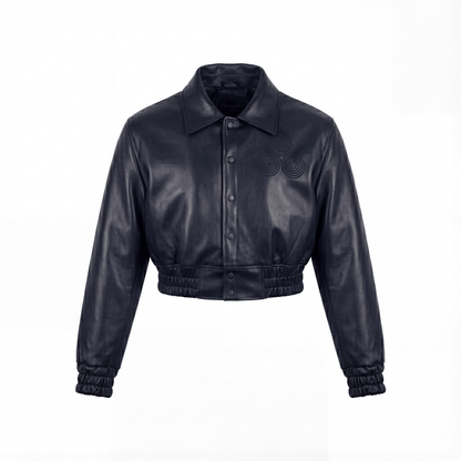 CNOIR Leather Bomber Jacket (Cropped) - CNOIR