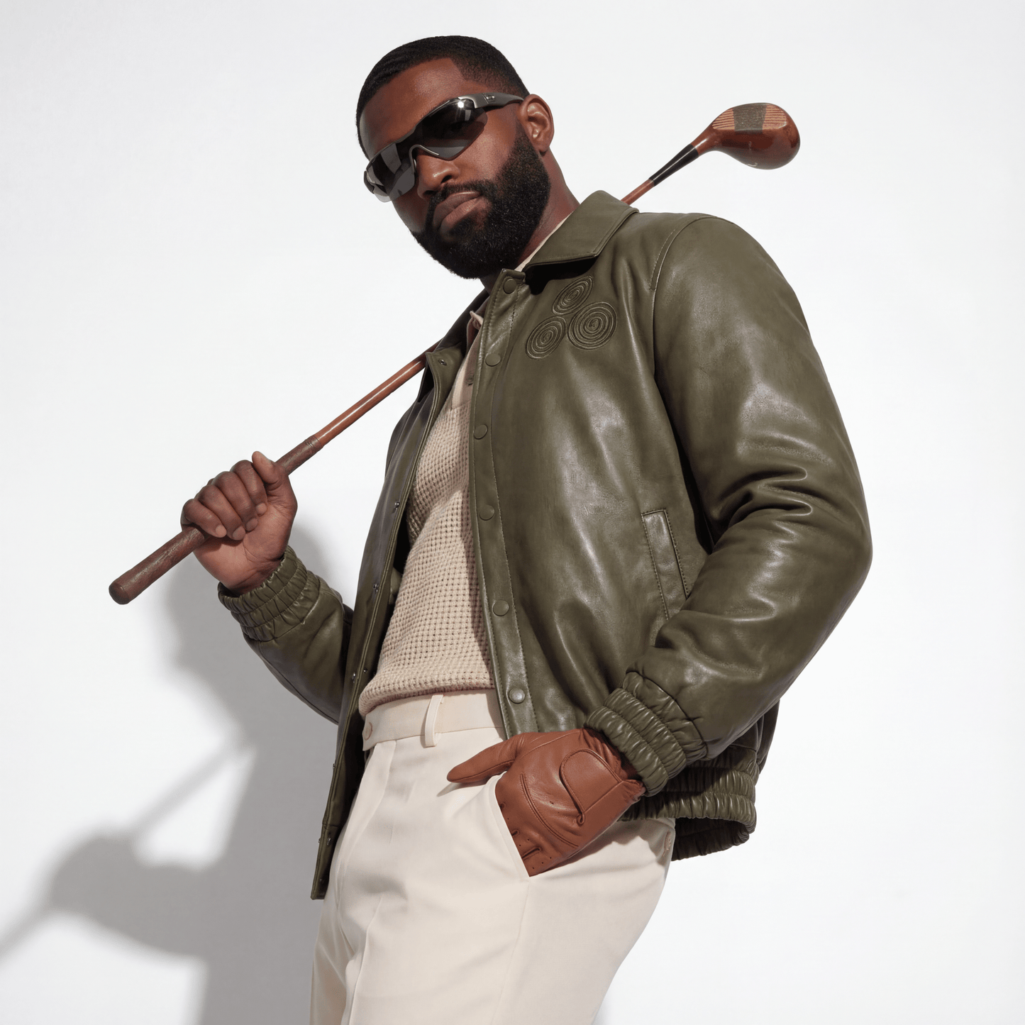 CNOIR Leather Bomber Jacket (Unisex) - CNOIR