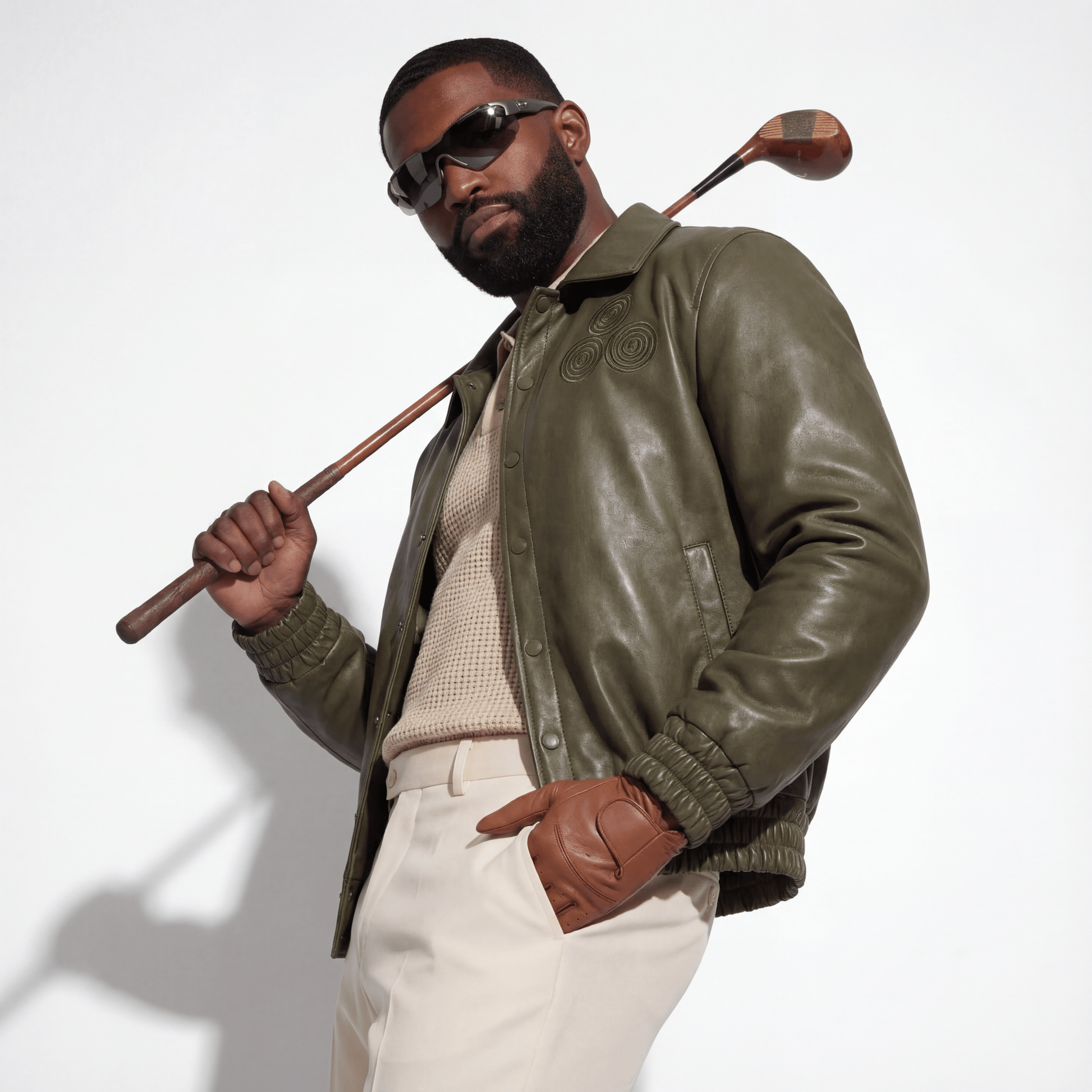 CNOIR Leather Bomber Jacket (Unisex) - CNOIR