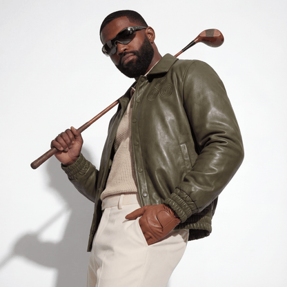 CNOIR Leather Bomber Jacket (Unisex) - CNOIR