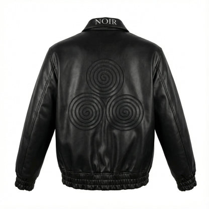 CNOIR Leather Bomber Jacket (Unisex) - CNOIR