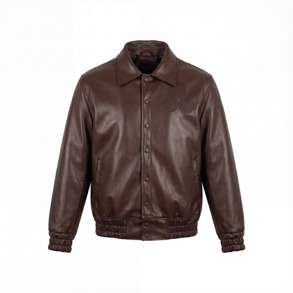 CNOIR Leather Bomber Jacket (Unisex) - CNOIR