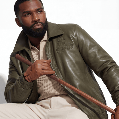 CNOIR Leather Bomber Jacket (Unisex) - CNOIR