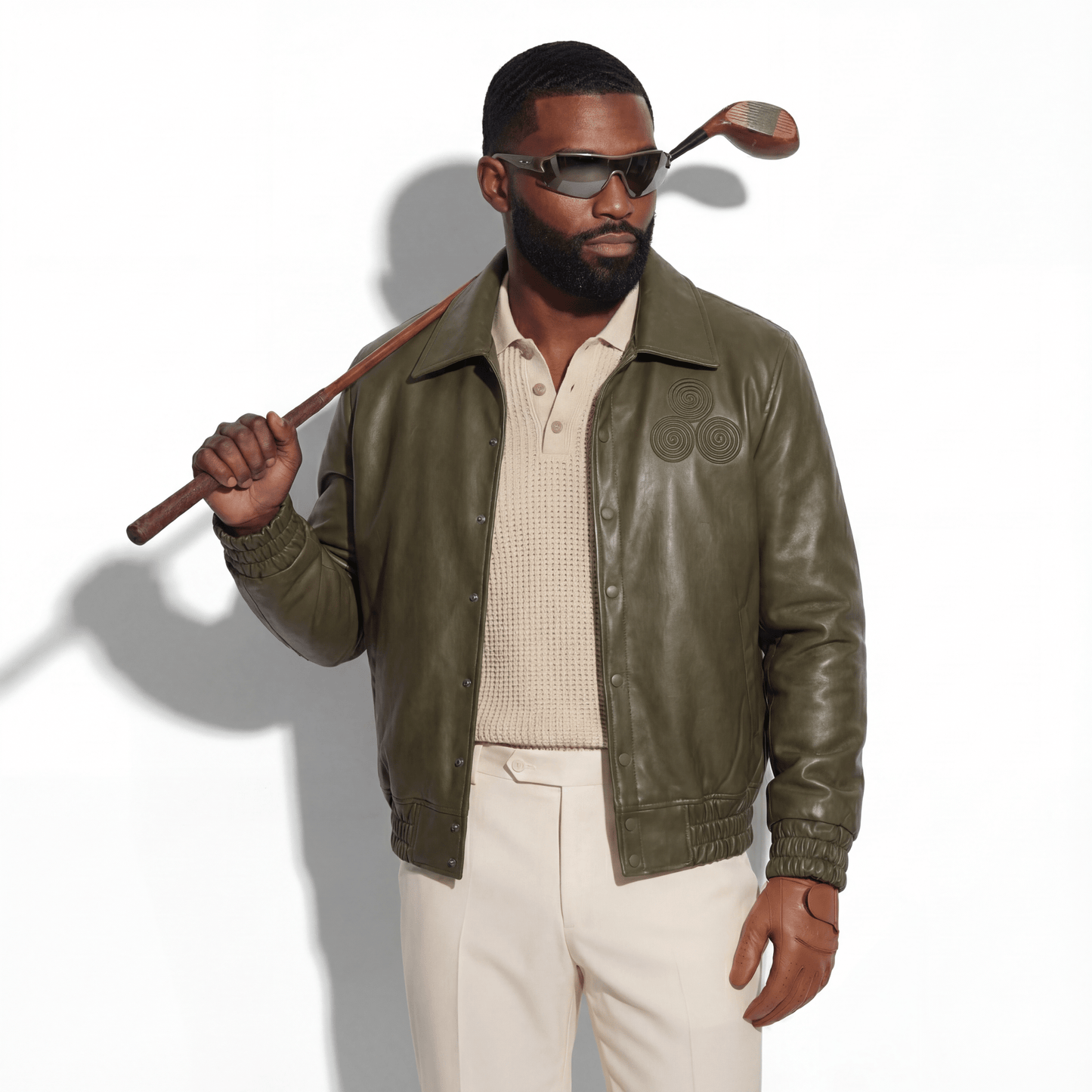 CNOIR Leather Bomber Jacket (Unisex) - CNOIR