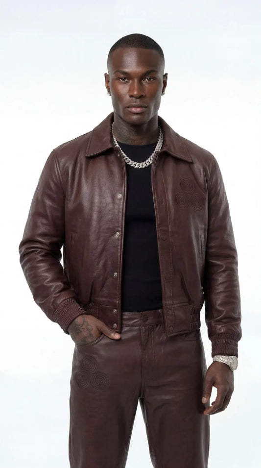 CNOIR Leather Bomber Jacket (Vegan) - CNOIR