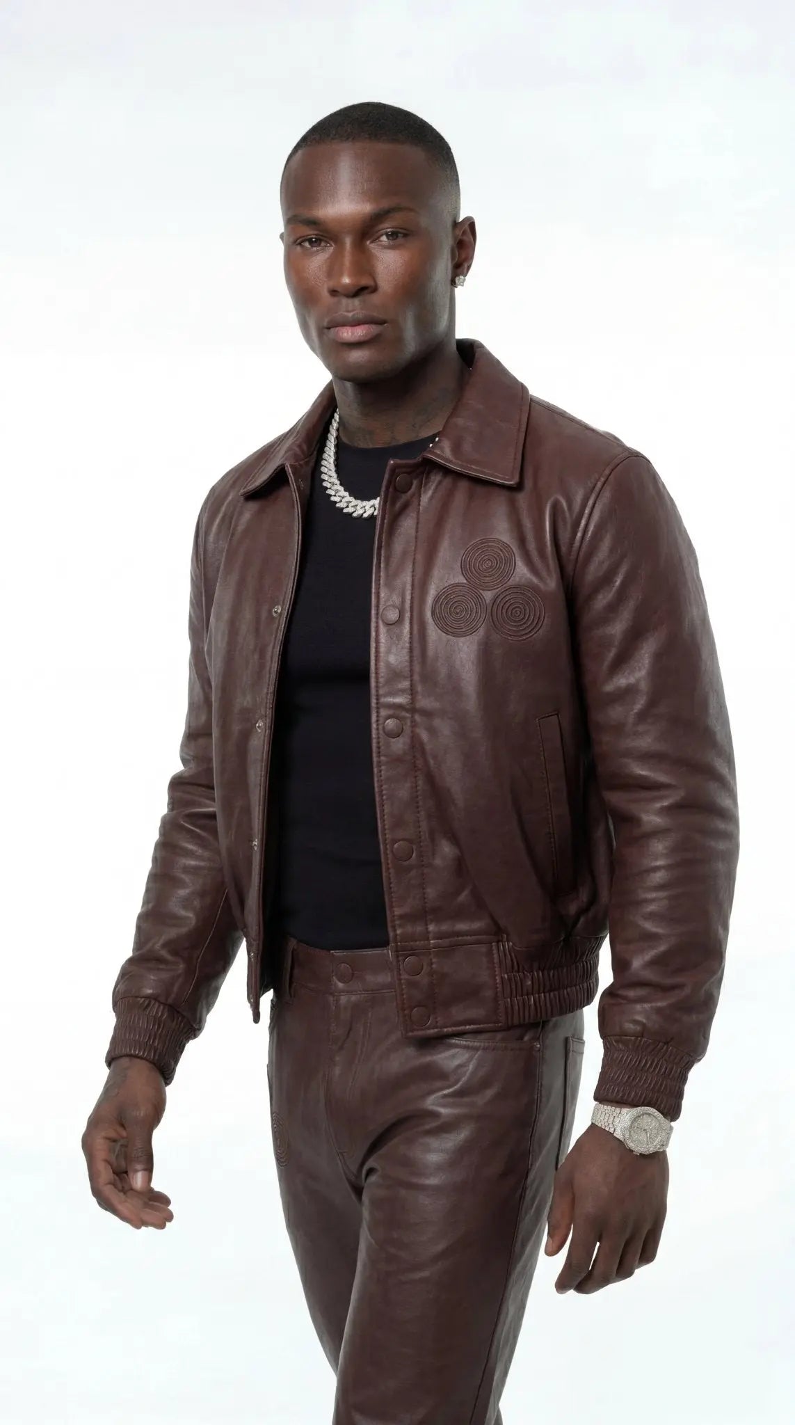 CNOIR Leather Bomber Jacket (Vegan) - CNOIR
