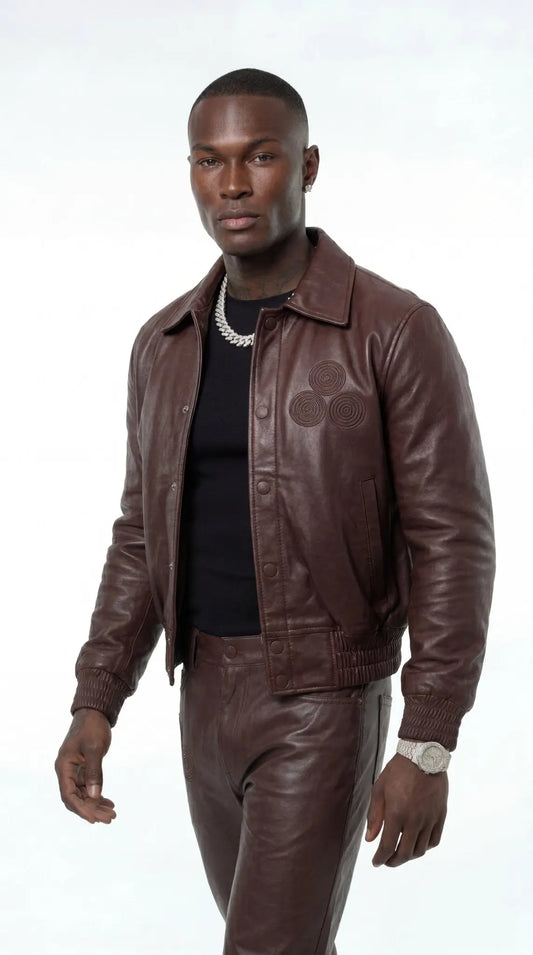 CNOIR Leather Bomber Jacket (Vegan) - CNOIR
