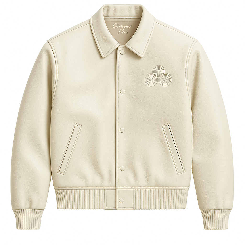CNOIR Leather Varsity Bomber Jacket (Unisex)