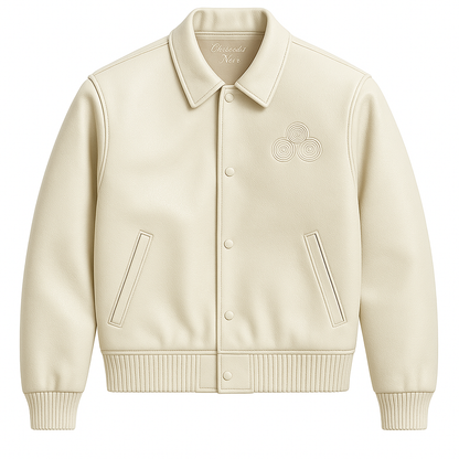 CNOIR Leather Varsity Bomber Jacket (Unisex)