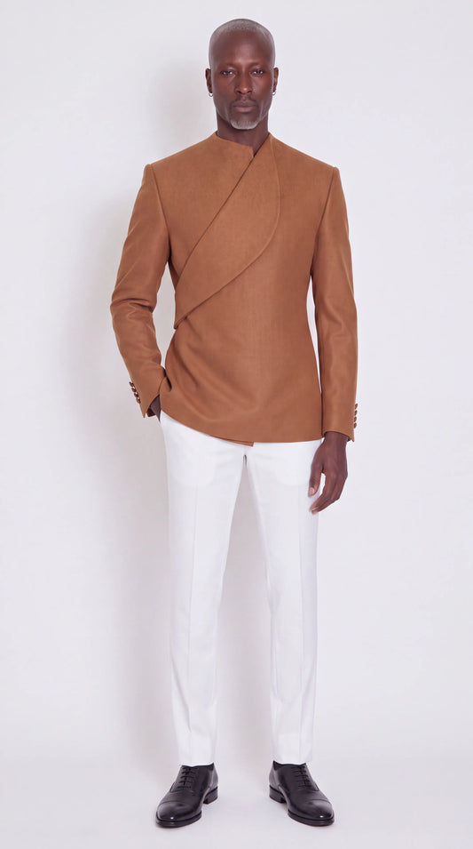 The Noir Dominion Suit — Asymmetric Mandarin Collar Suit — view 1