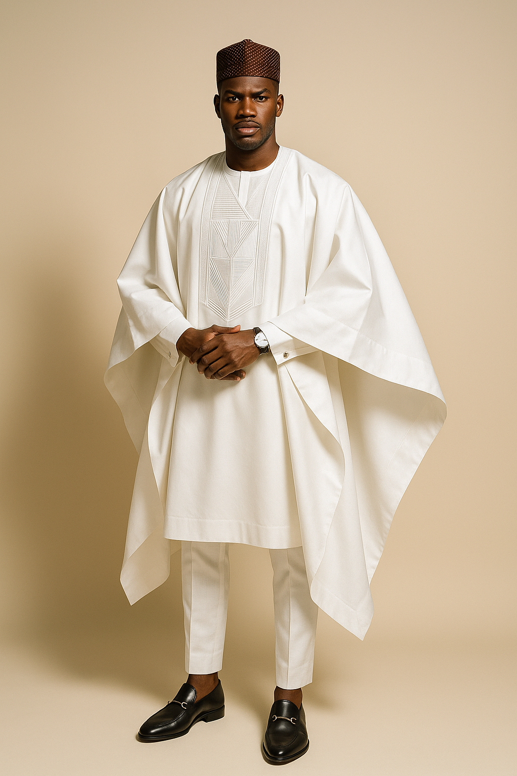 Noir Prestige Agbada (Royal White)