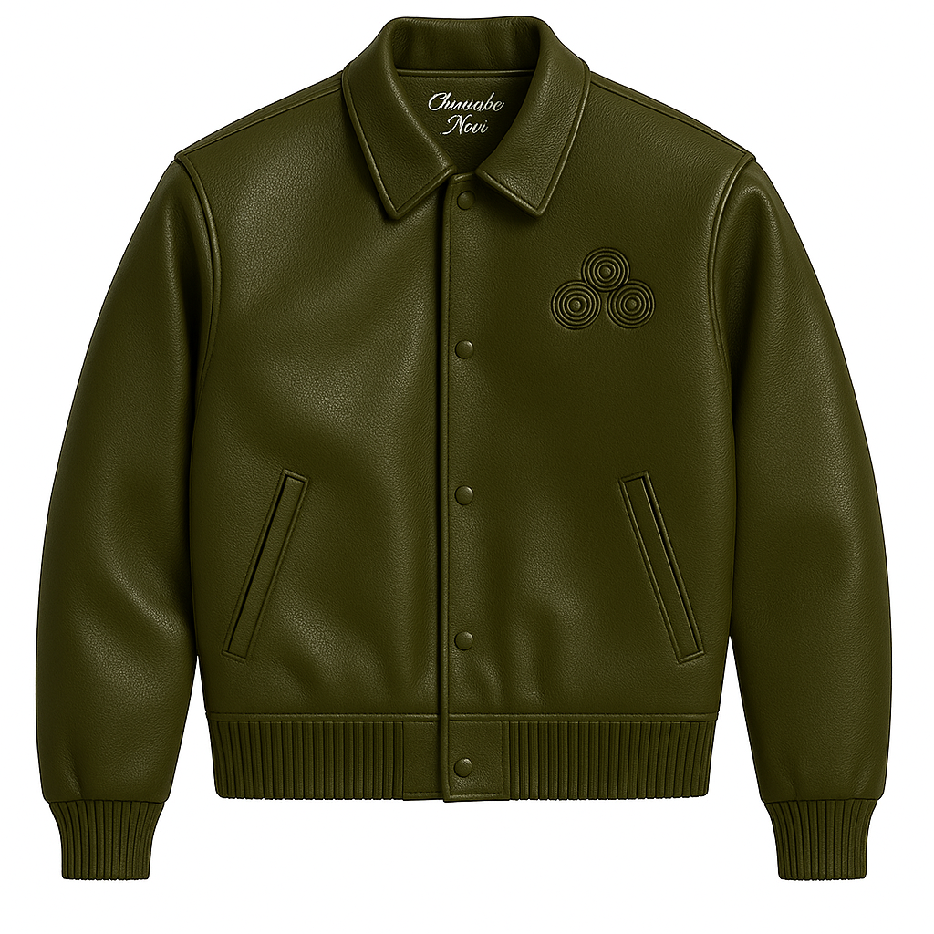 CNOIR Leather Varsity Bomber Jacket (Unisex)