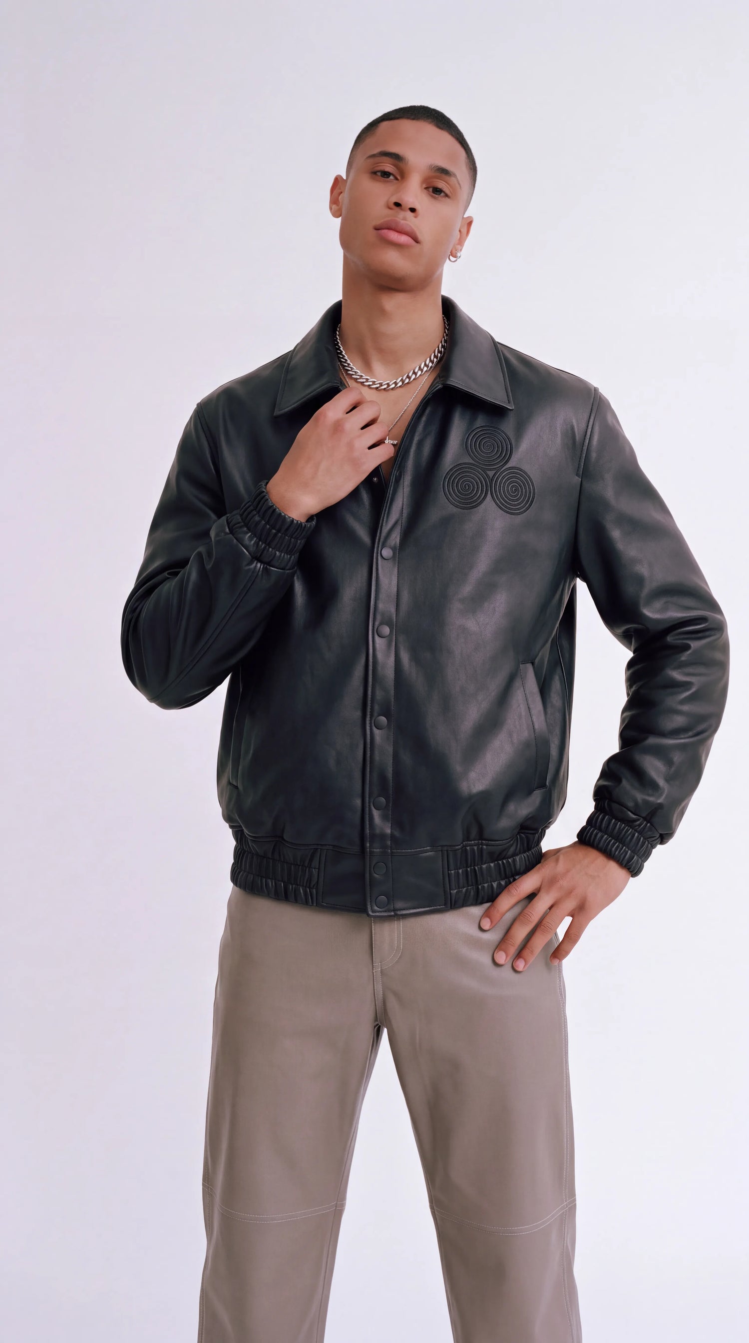 CNOIR Leather Bomber Jacket (Unisex) — view 1