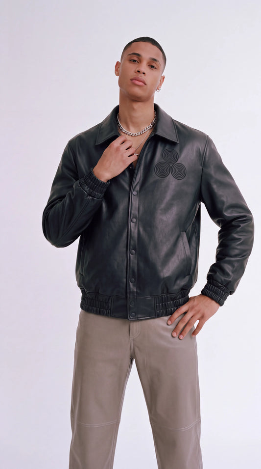 CNOIR Leather Bomber Jacket (Unisex) — view 1