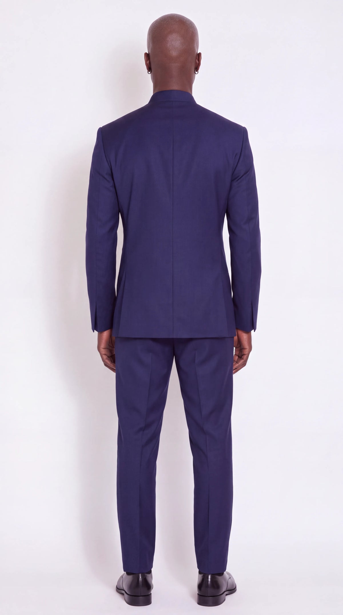 The Noir Meridian Suit — Navy Angular-Panel Suit — back view
