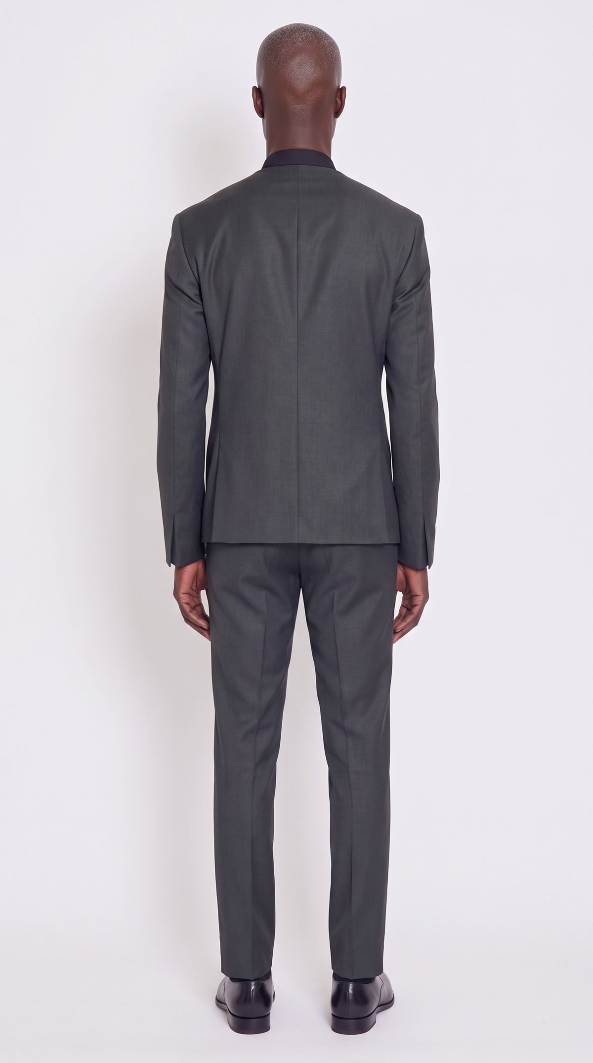 The Noir Obsidian Suit — Black Wrap-Front Suit – back view, Christopher Noir
