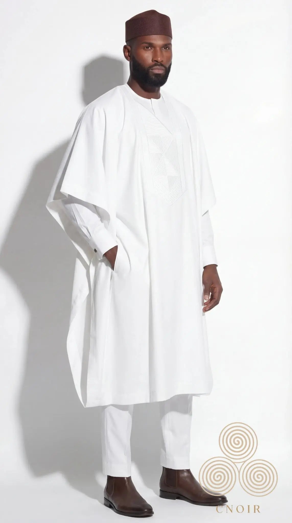 Noir Prestige Agbada (Royal White) - CNOIR