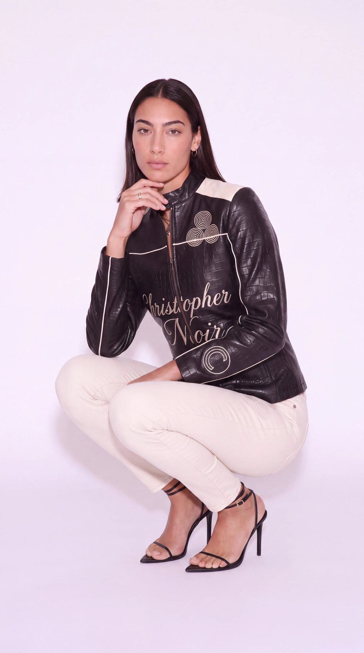 CNOIR Noir-Croc Statement Jacket — Crocodile-Embossed Leather (Unisex)