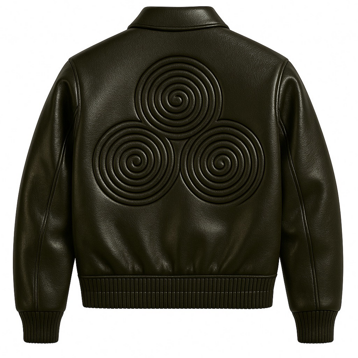 CNOIR Leather Varsity Bomber Jacket (Unisex)
