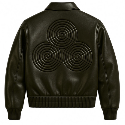 CNOIR Leather Varsity Bomber Jacket (Unisex)
