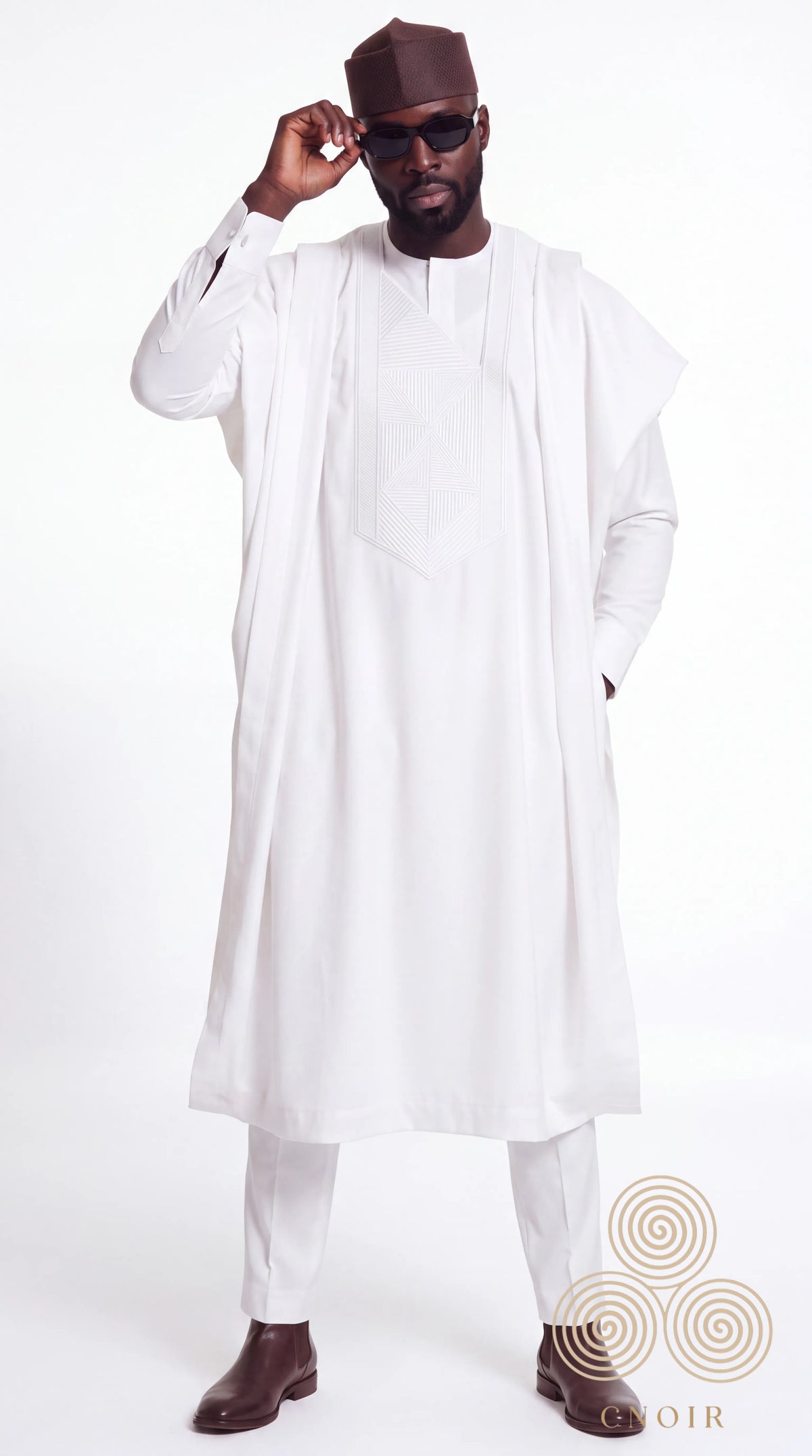 Noir Prestige Agbada — Men's White Agbada Set