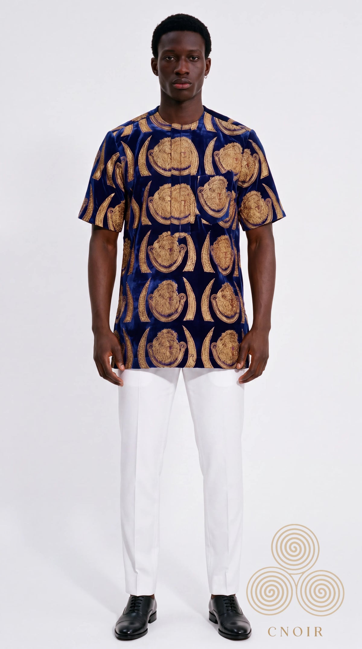 Velvet Isi Agu Shirt — Lion Head Print