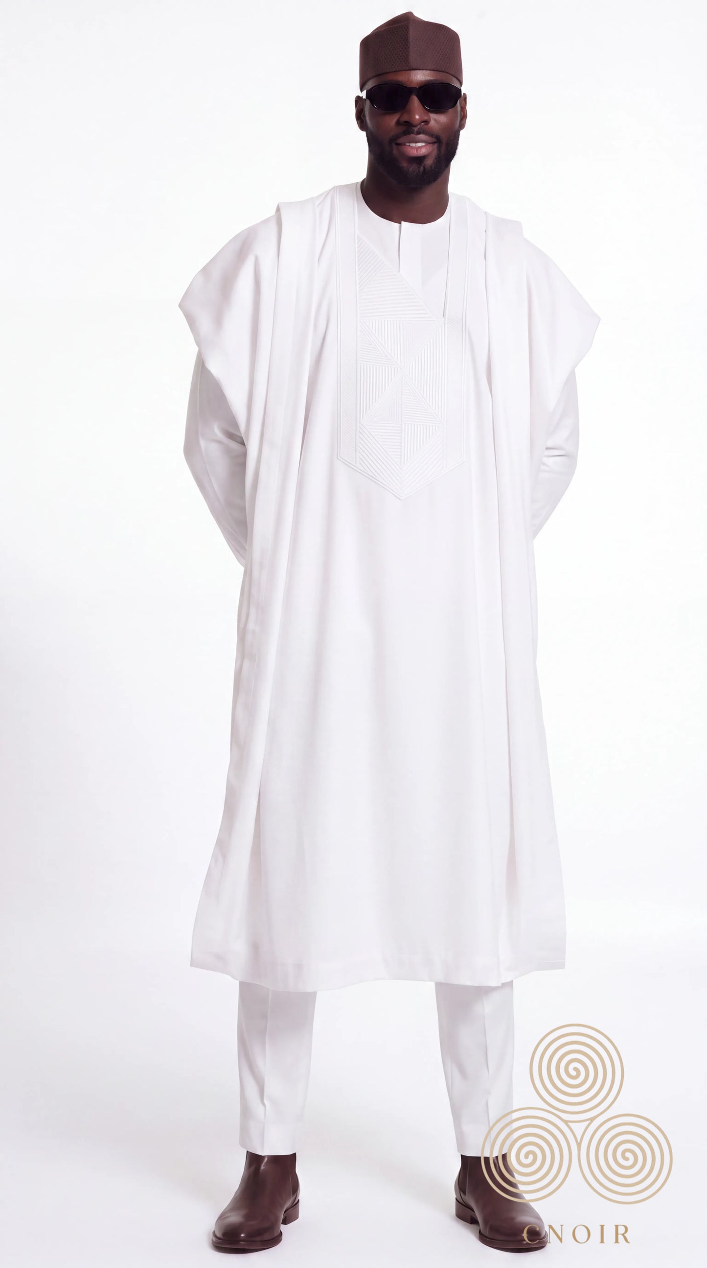 Noir Prestige Agbada — Men's White Agbada Set