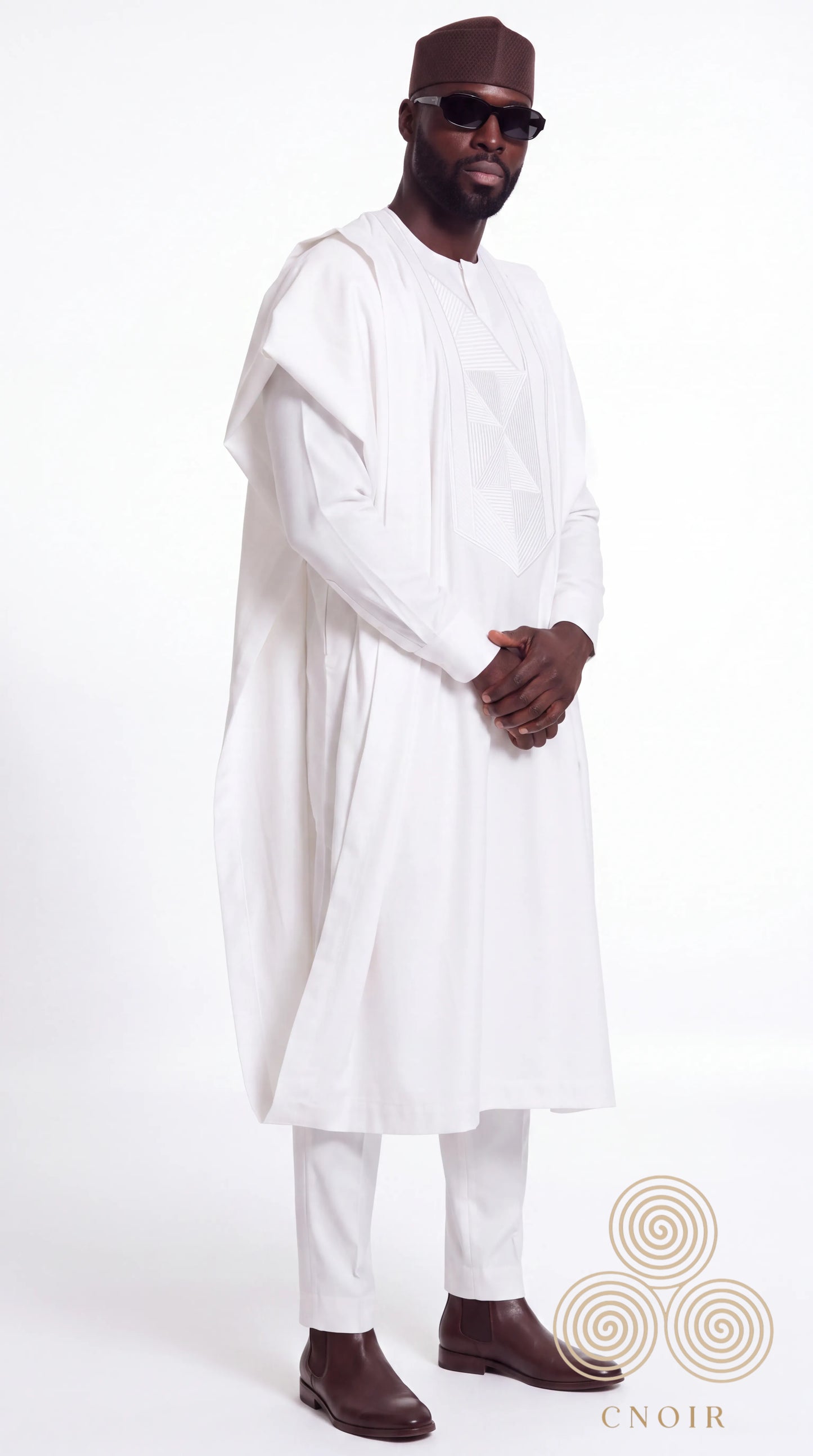 Noir Prestige Agbada — Men's White Agbada Set
