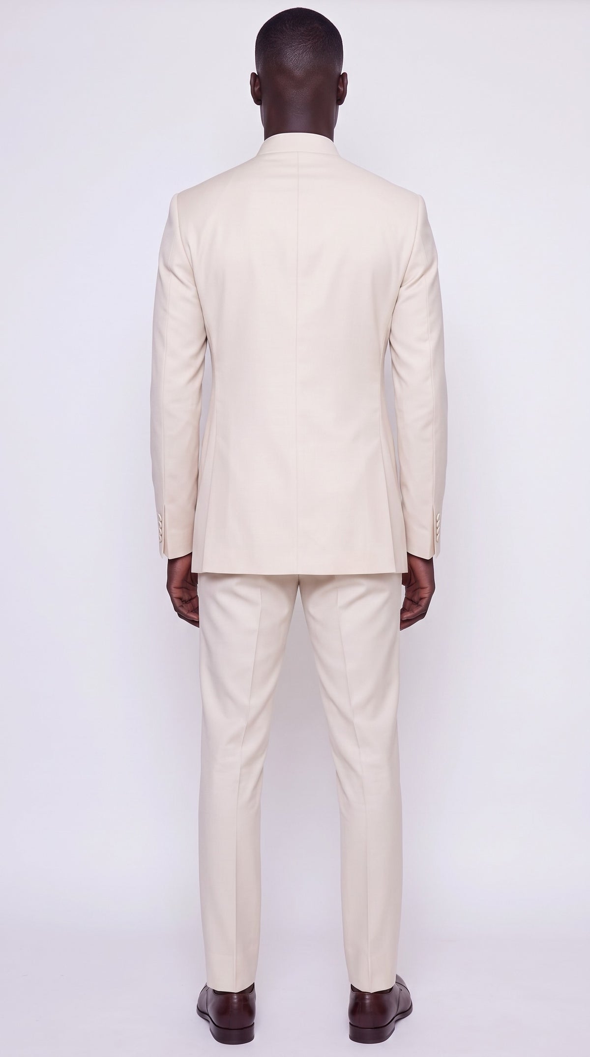 The Noir Aurelia Suit — Ivory & Gold Embroidered Suit – back view, Christopher Noir