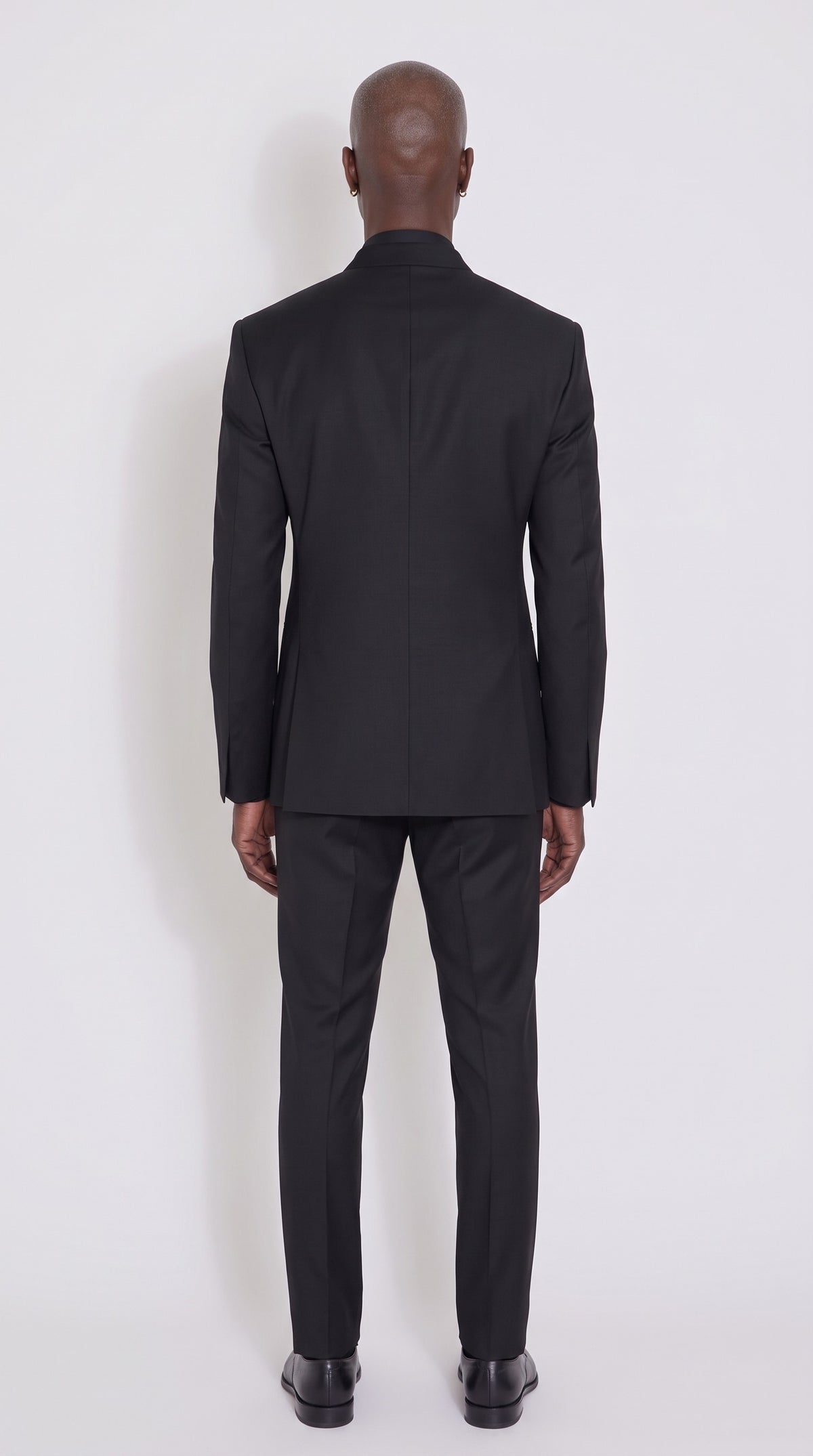 The Noir Blade Suit — Collarless Diagonal Suit – back view, Christopher Noir