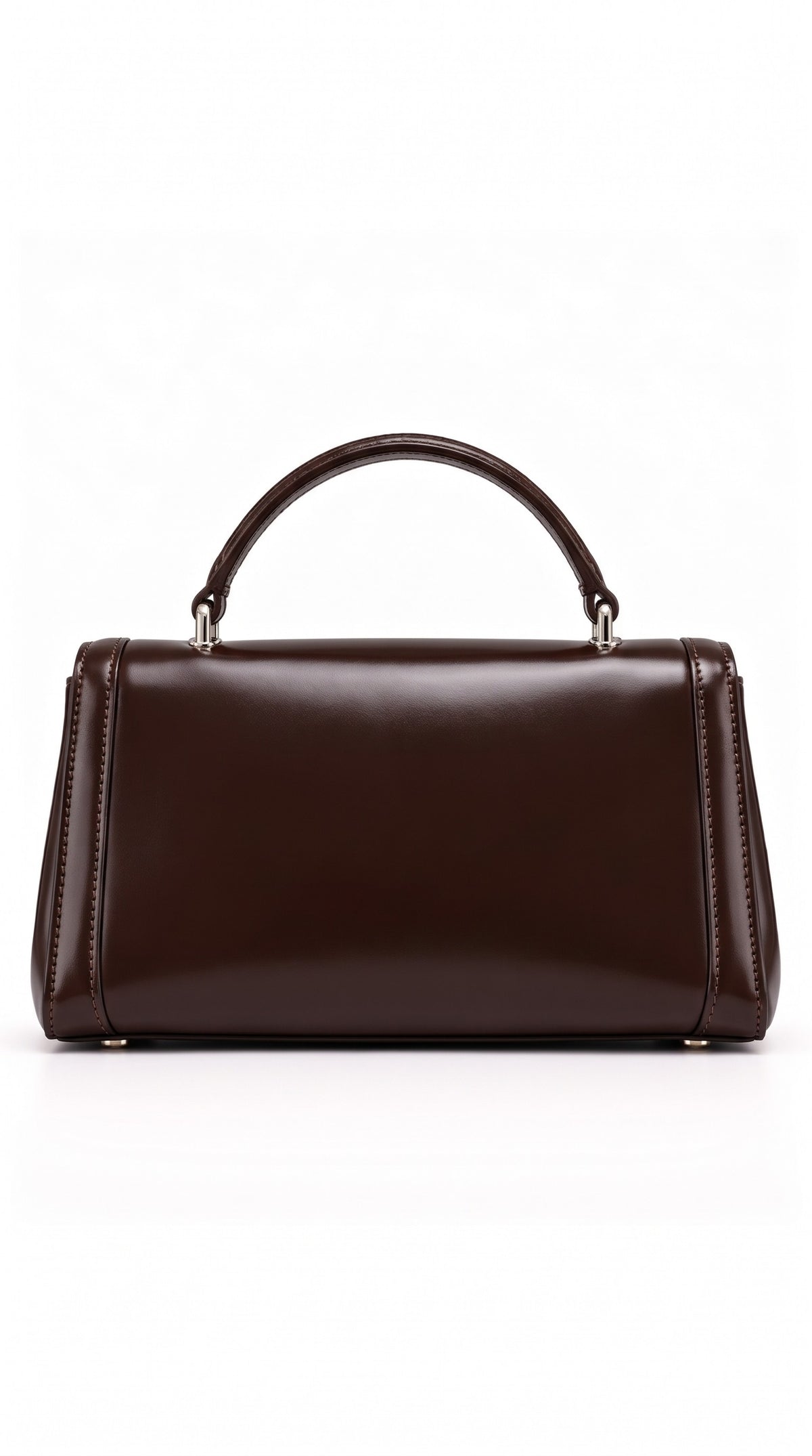 The Noir Ludlow — Leopard Chevron Top-Handle Handbag – back view, Christopher Noir