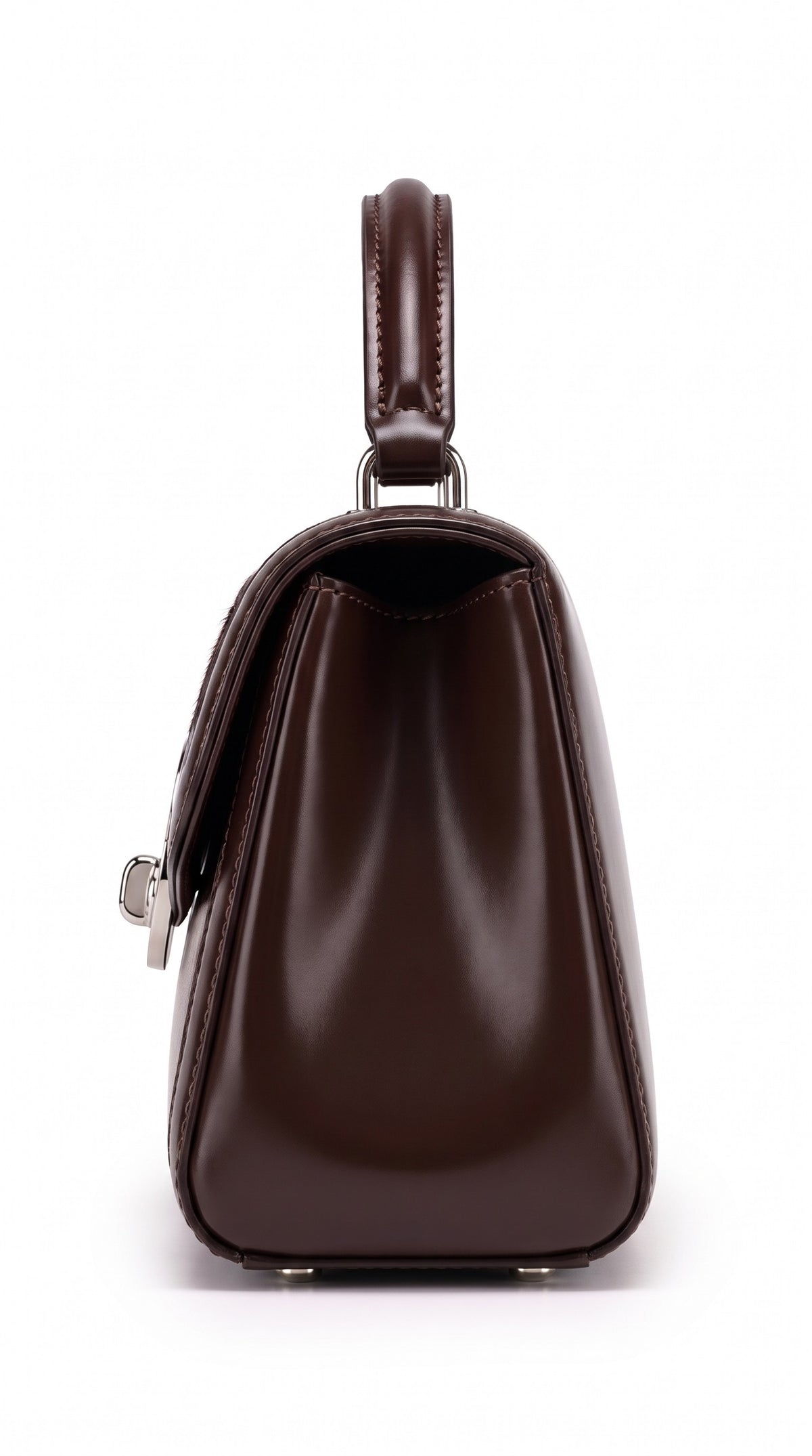 The Noir Ludlow — Leopard Chevron Top-Handle Handbag – side profile, Christopher Noir