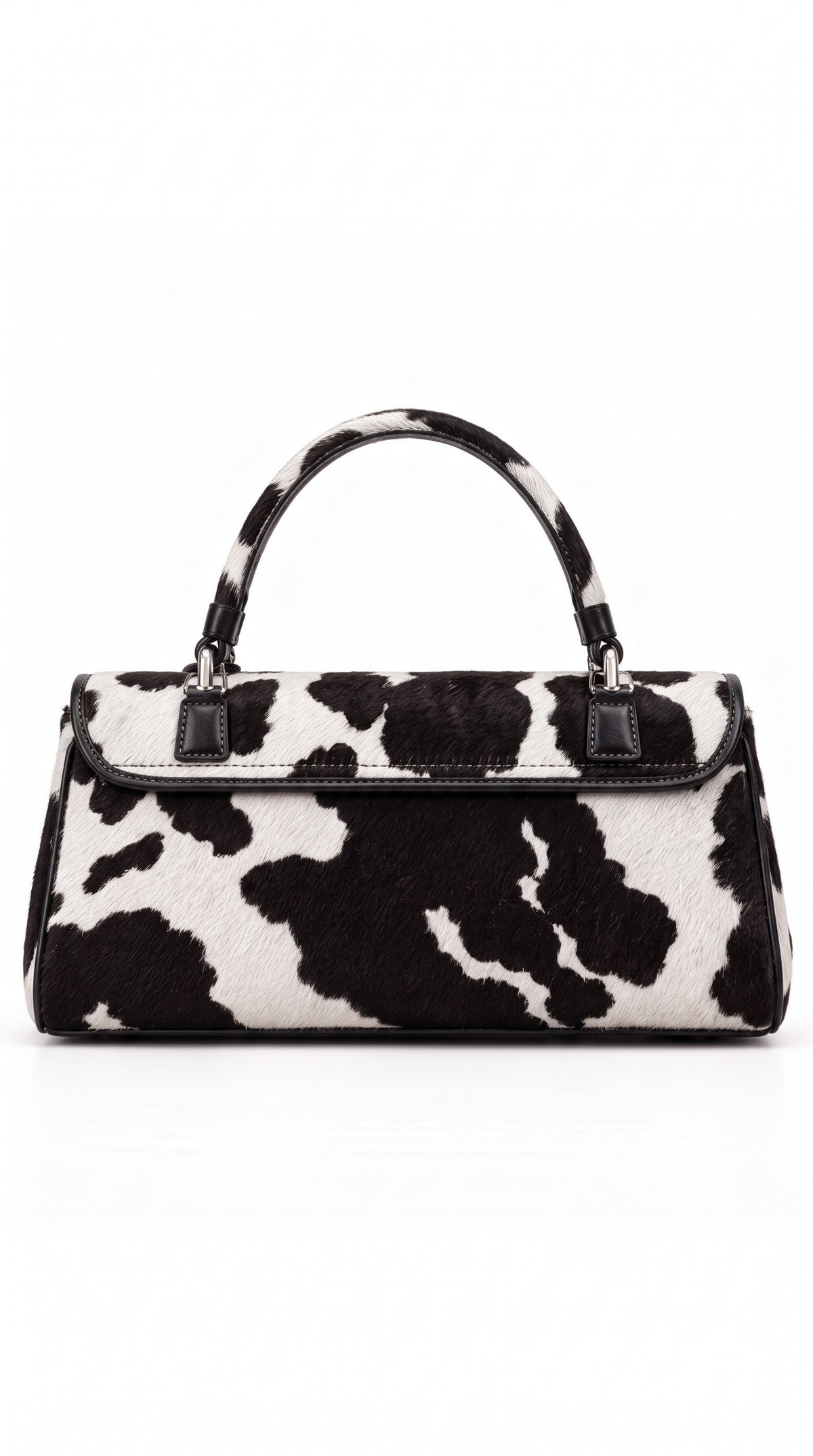 The Noir Malvern — Cow Print Top-Handle Handbag – back view, Christopher Noir