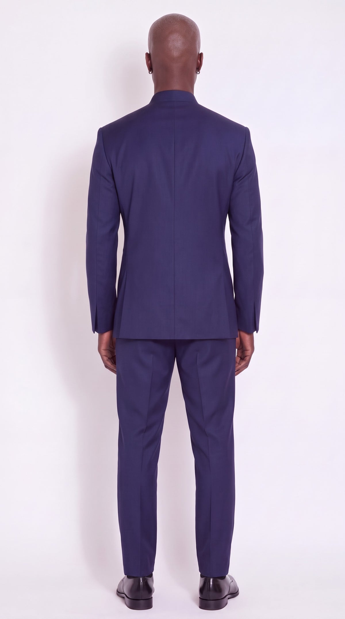 The Noir Meridian Suit — Navy Angular-Panel Suit – back view, Christopher Noir