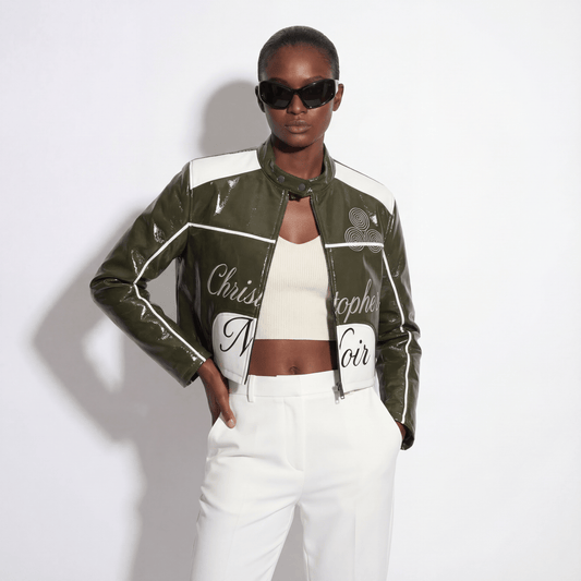 The Noir Statement Jacket in Patent Leather (Unisex) - CNOIR