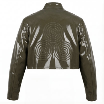 The Noir Statement Jacket in Patent Leather (Unisex) - CNOIR