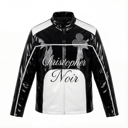 The Noir Statement Jacket in Patent Leather (Unisex) - CNOIR