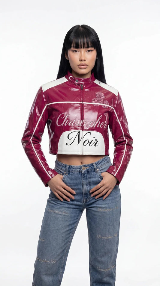The Noir Statement Jacket in Patent Leather (Unisex) - CNOIR