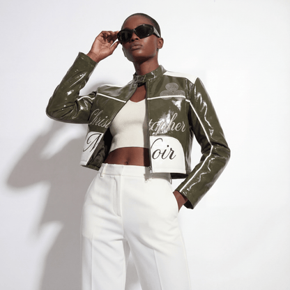 The Noir Statement Jacket in Patent Leather (Unisex) - CNOIR