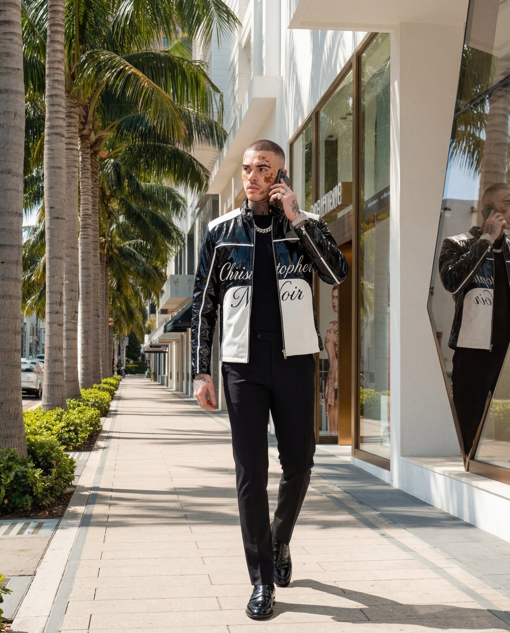 The Noir Statement Jacket in Patent Leather (Unisex) - CNOIR