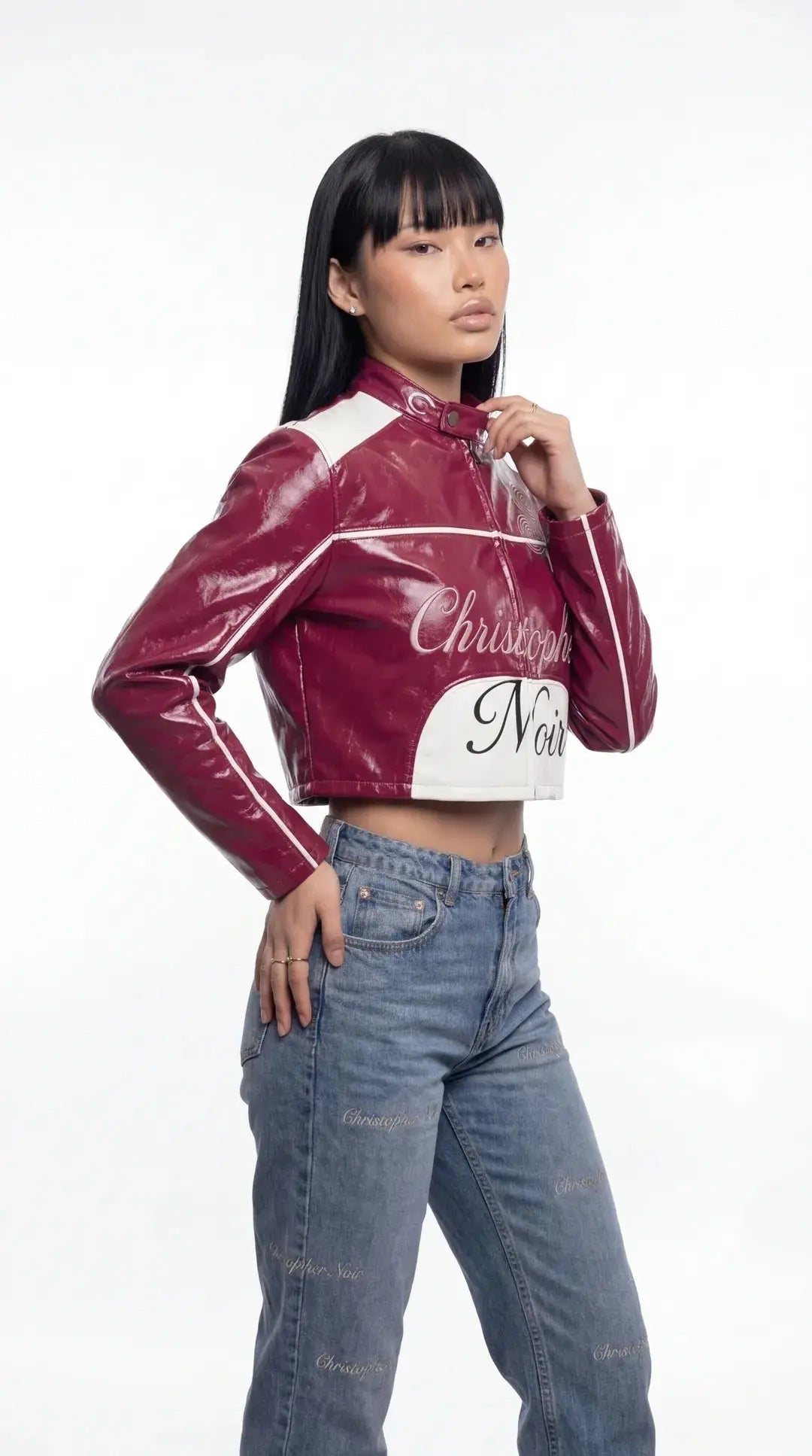 The Noir Statement Jacket in Patent Leather (Unisex) - CNOIR