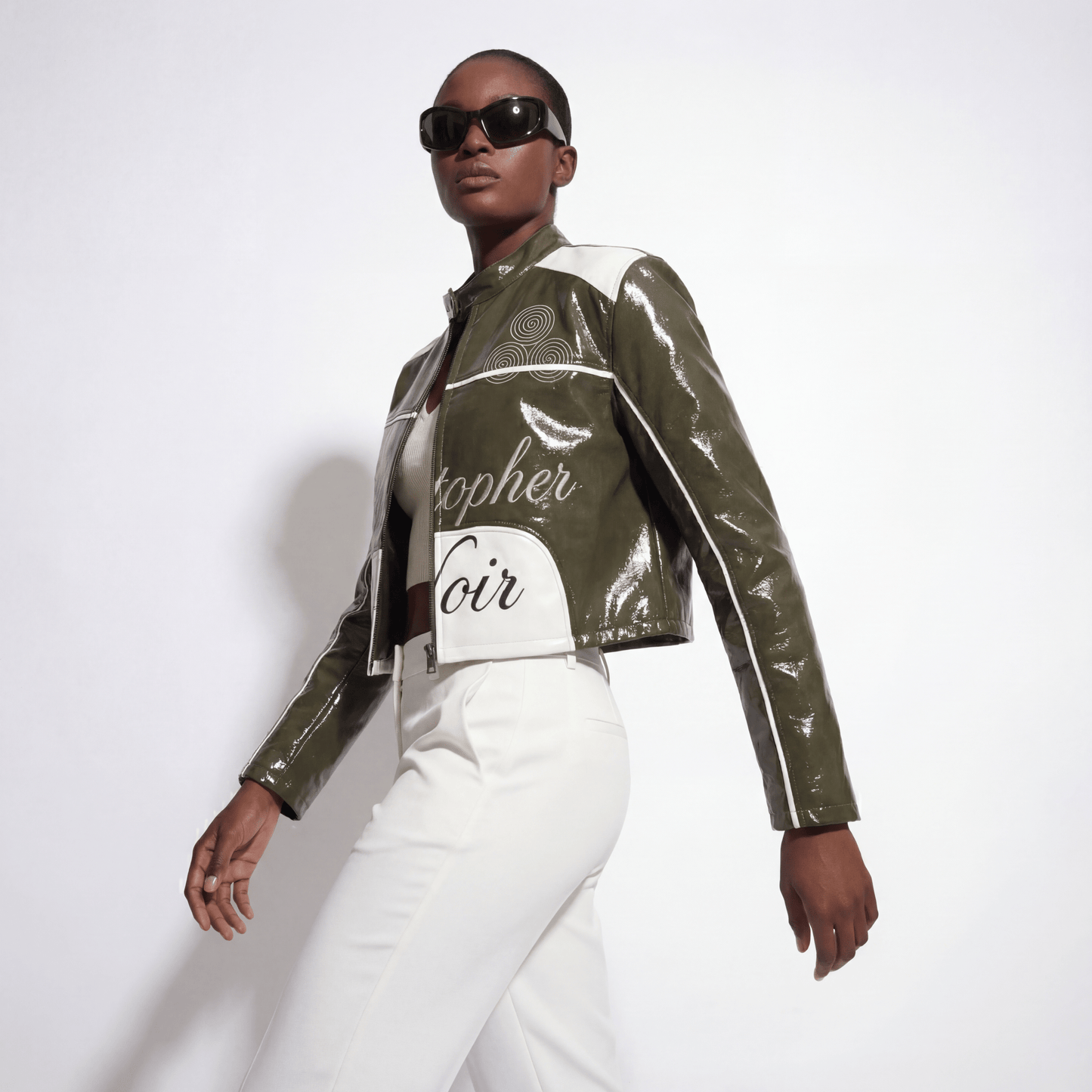 The Noir Statement Jacket in Patent Leather (Unisex) - CNOIR